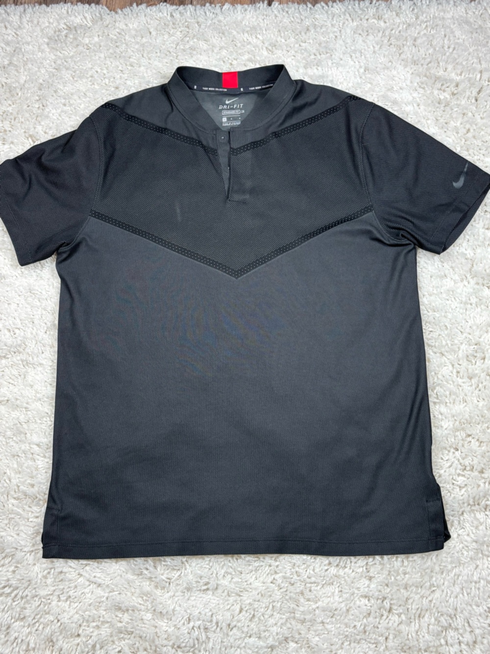 Nike Tiger Woods Collection Polo Men’s Large Dri-FIT Gray Golf Shirt